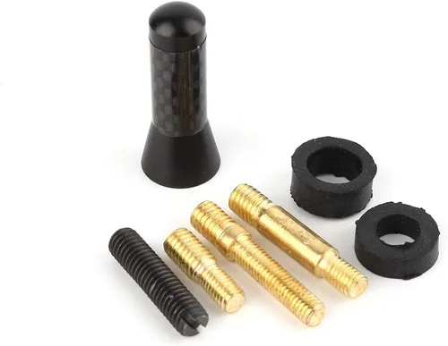 Antena de radio para automóvil, 1.38 pulgadas, tornillo de fibra de carbono, antena corta para vehículo, camión, radio de aluminio, para decoración