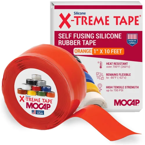 Miniatura 3 de X-Treme Tape MOCAP - Cinta de Goma de Silicona Autofusible de Servicio Pesado Resistente al Agua para Mangueras, Tuberías, Electricidad, Automoción