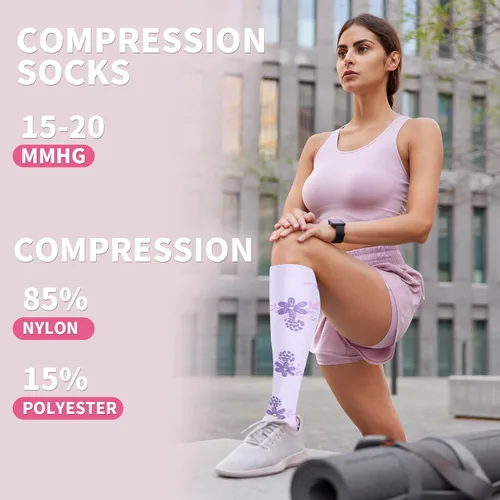 Miniatura 26 de Sooverki - Calcetines de compresión de cobre para circulación, para mujeres y hombres, 6 pares, para correr, atletismo, medicina, enfermería, viajes