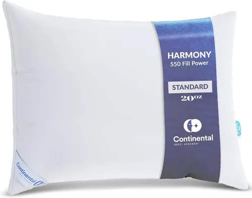 Miniatura 4 de Continental Bedding Harmony White Goose Down Pillow 550 Fill Power Medium Loft 100% algodón 300 hilos Shell tamaño estándar 1 paquete fabricado
