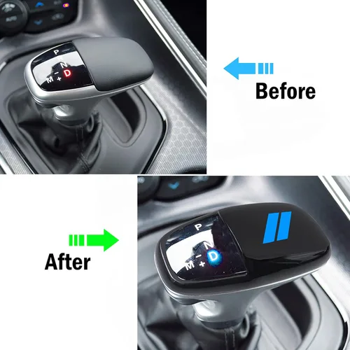 Miniatura 5 de Cubierta para cabeza de palanca de cambio para accesorios Dodge Charger 2015-2023 Challenger 2015-2024 Durango 2016-2025 2026, inserto