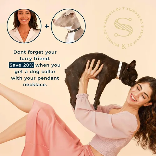 Miniatura 6 de SCAMPER & CO Dog Breed Pendant Necklace for Women and Girls - Genuine Gemstone and Cubic Zirconia Puppy Charm, Premium Sterling Silver Jewelry Gift