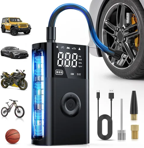 Miniatura 15 de Nilight Inflador de Neumáticos Compresor de Aire Portátil Recargable 12VDC 150PSI Batería Inalámbrica Alimentada por Encendido 2 Veces Más Rápida