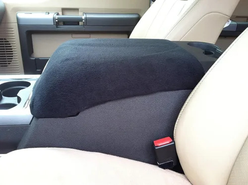 Funda para reposabrazos de consola central para camionetas Ford, F150, F250, F350 2011 – 2018 (tu consola debe coincidir con la que muestra la Negro