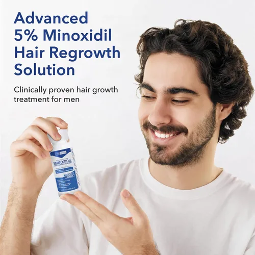 Miniatura 8 de Hair Regen Liquid Minoxidil Men 5% Percent - Solución Tópica Avanzada de Fuerza Extra para Gotas de Suero de Recrecimiento - Tratamiento