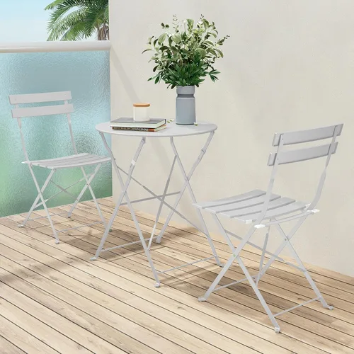 Miniatura 12 de Grand Patio Juego de Bistró de Patio con Marco Premium, Juegos de Muebles de Patio Plegables para Exteriores, Juego de Patio de 3 Piezas con Mesa