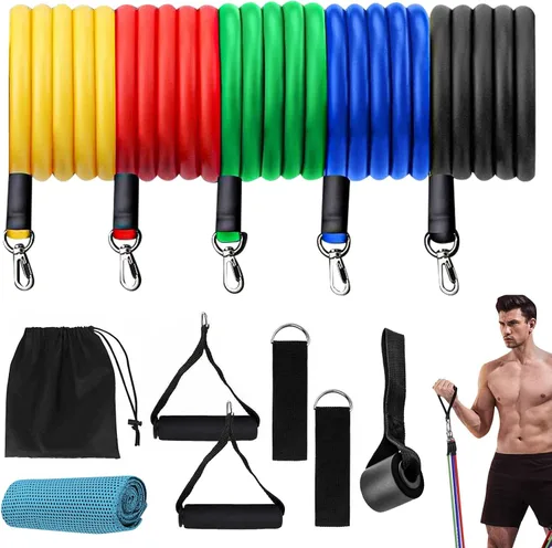 Miniatura 7 de Bandas de resistencia, juego de bandas de resistencia, bandas de entrenamiento de fuerza, bandas de ejercicio para hombres y mujeres, bandas