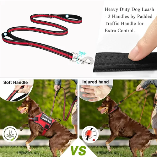 Miniatura 4 de Juego de Arnés y Correa para Perro de Servicio, Chaleco de Entrenamiento para Perro con 10 Parches para Perros, Chaleco de Arnés para Perro de Apoyo