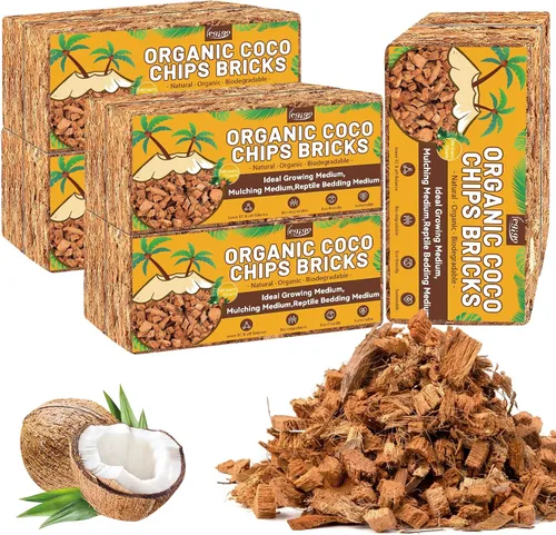 Miniatura 8 de Legigo Chips de fibra de coco de 1.1 libras para plantas - Ladrillo de chips de coco 100% orgánico, mezcla para macetas con bajo equilibrio EC y PH