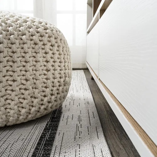 Miniatura 6 de JONATHAN Y SMB125D-210 - Alfombra de pasillo para interiores/exteriores, diseño bereber a rayas, fácil de limpiar, de alto tráfico, apta