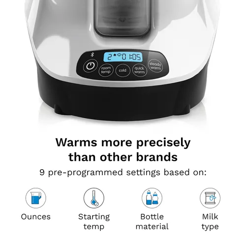 Miniatura 9 de Baby Brezza Calentador inteligente de biberones, calentador de leche materna + descongelador, aplicación gratuita, diferentes temperaturas