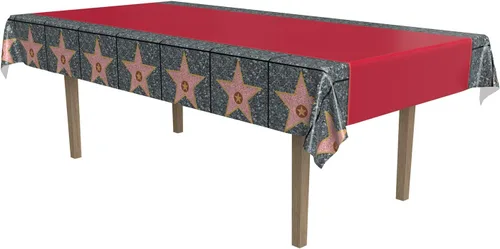 Beistle Mantel de mesa con diseño de estrella roja de plástico Hollywood para fiesta, noche de cine y premios, decoración de mesa para banquetes,