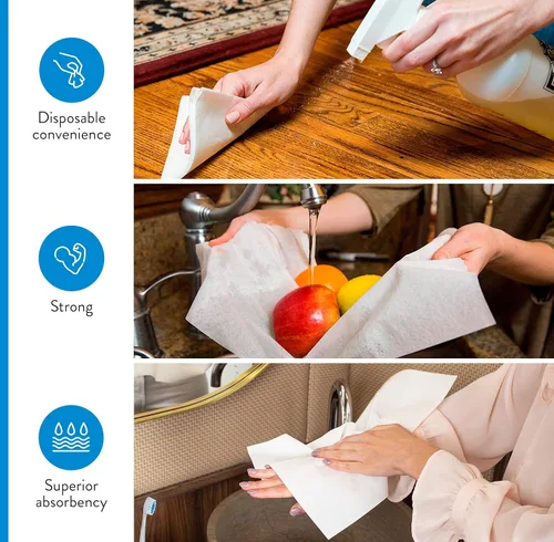 Miniatura 4 de Toallitas de mano American Homestead desechables para baño, servilletas de papel para invitados, color blanco parecido al lino, a granel