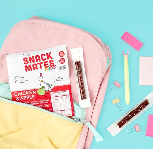 Miniatura 4 de The New Primal Snack Mates Chicken & Apple Sticks, bocadillos saludables sin gluten para niños, bocadillos bajos en azúcar y altos en proteínas