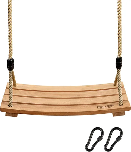 Columpio de madera Pellor para árbol, interiores, exteriores, para niños, adultos, 17.7 x 7.9 x 0.6 pulgadas Burlywood