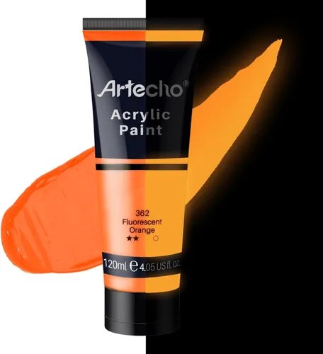 Miniatura 44 de Artecho - Pintura acrílica blanco titanio (120 ml / 4.05 oz), tubos de pintura para manualidades artísticas sobre lienzo, piedra, roca, madera