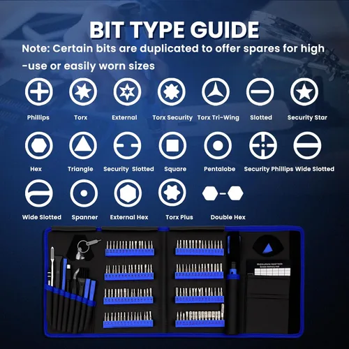 Miniatura 4 de Juego de destornilladores de precisión de 142 piezas para electrónicos – Kit de herramientas de reparación multi-bit para iPhone, MacBook, laptop