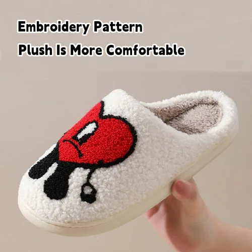Miniatura 2 de Zapatos casuales para parejas, lindas pantuflas para mujeres y hombres, pantuflas de forro polar de dibujos animados, pantuflas de felpa