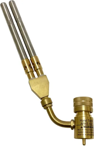 Appli Parts APHT-1D2 Antorcha de Mano de Doble Quemador para Soldadura y Soldadura Fuerte con Combustible MAP o Propano Punta Giratoria para Uso en