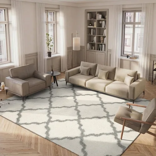 Miniatura 13 de Safavieh - Dallas Shag Collection SGD257A - Alfombra de área con diseño de enrejado de 10 x 14 pies