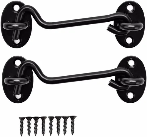 Miniatura 7 de Paquete de 2 ganchos para puerta de granero de 3 pulgadas de acero inoxidable para ventana, puerta corrediza, dormitorio, valla de madera