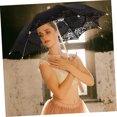 Miniatura 4 de SEWACC 2pcs Lace Umbrella Manual Fabric Decorate