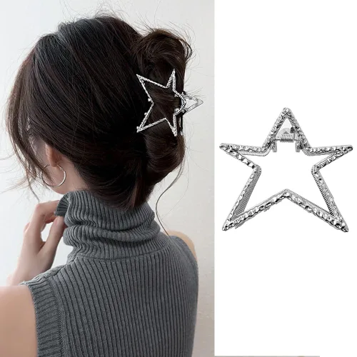 Miniatura 12 de Pinzas de pelo de aleación de calavera – Divertidas pinzas punk, agarre fuerte para cabello grueso y fino, accesorios de metal plateado