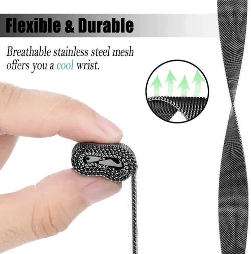 Miniatura 4 de ECSEM - Correas de metal compatibles con iTouch Sport 4, correas de repuesto ajustables de acero inoxidable, correa de reloj de liberación rápida