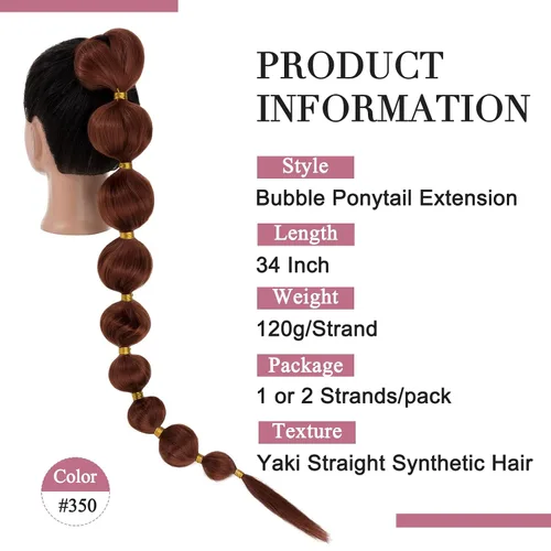 Miniatura 2 de Benehair Extensión de cola de caballo con cordón, 24 pulgadas de largo, pelo sintético lacio, extensiones de cabello de cola de caballo con clip