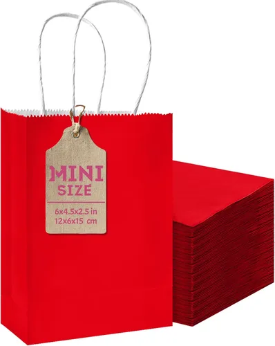 Miniatura 25 de qiqee Paquete de 50 bolsas de regalo de papel negro con asas a granel 13"x10.3"x4.6" bolsas de favor para fiestas de tamaño grande múltiples usos