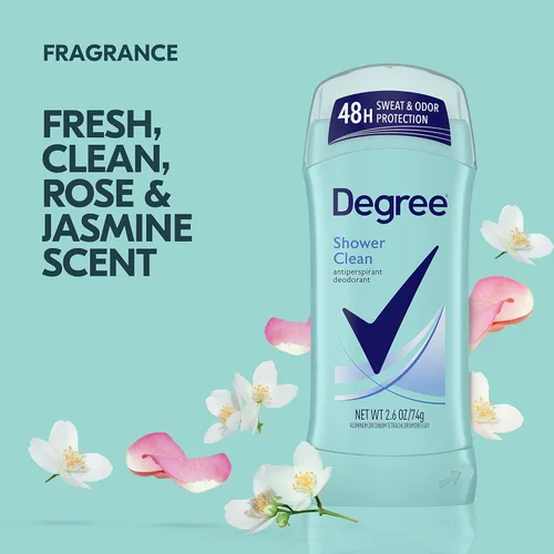 Miniatura 5 de Degree Desodorante Antitranspirante Original Shower Clean Protección contra Sudor y Olor de 48 Horas Antitranspirante para Mujeres 2.6 oz