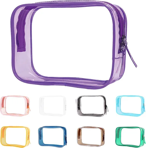 Miniatura 13 de Bolsa de aseo transparente pequeña Buminee, bolsa de viaje aprobada por la TSA, bolsas de viaje para artículos de tocador, bolsa de cosméticos