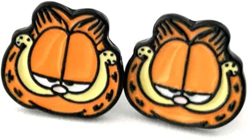Fandom Bazar TV Películas Mostrar Diseño Original Calidad Anime Dibujos Animados Cosplay Joyería Metal Garfild Stud Pendientes Regalos para mujer