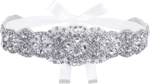 Lovful Cinturón trenzado de cristal nupcial del marco del vestido de novia del Rhinestone