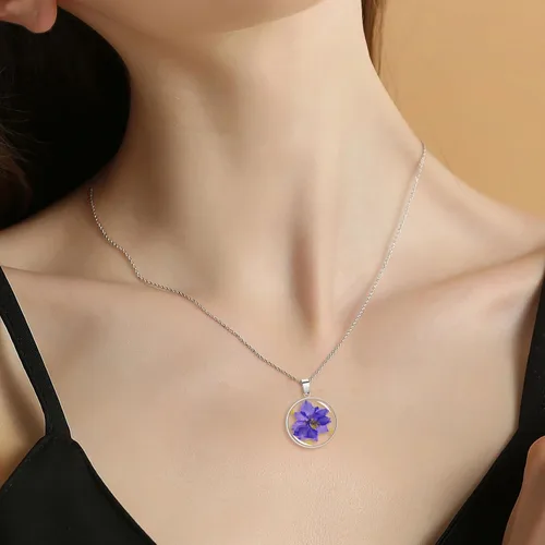 Miniatura 66 de Pressed Flower Necklace Gift for Women Personalized Handmade Necklaces Birth Flower Necklace
