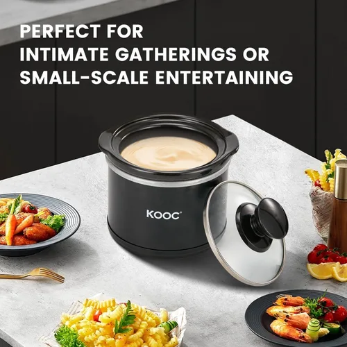 Miniatura 3 de KOOC Olla de cocción lenta pequeña, 0.60 L, incluye revestimientos gratuitos, olla de cerámica mejorada, reducción de pérdida de nutrientes