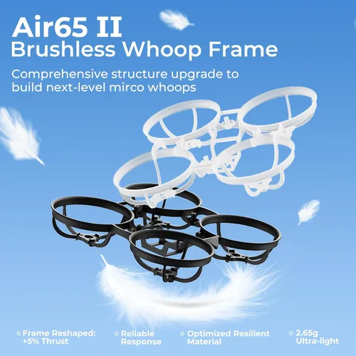 Miniatura 2 de BETAFPV Kit de marco Whoop sin escobillas Air65 II de 2.559 in para bricolaje ultraligero peso 1S Micro Racing FPV Quadcopter compatible con Matrix