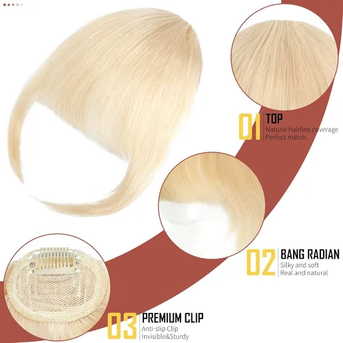 Miniatura 2 de FELENDY Flequillo con clip, 100% cabello humano, flequillo francés, flequillo, flequillo, natural, recto, frontal, plano, limpio, completo bang
