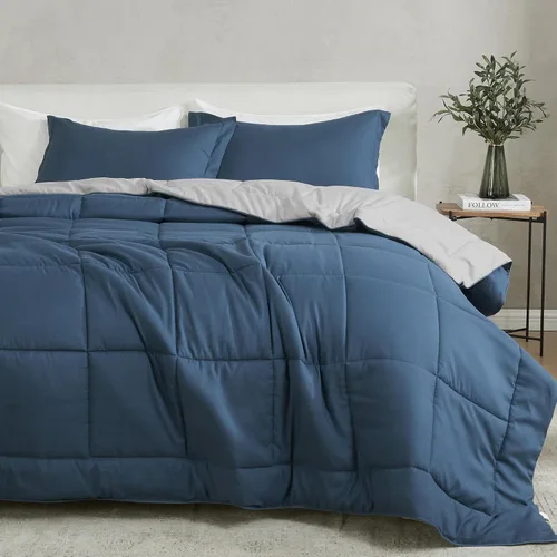 Miniatura 8 de Great Bay Home Juego de edredón reversible tamaño individual Juegos de edredón de 2 piezas alternativo al plumón salvia Ropa de cama para todas