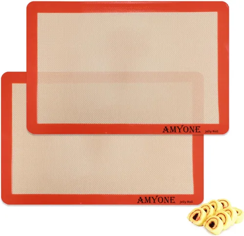 Miniatura 19 de AMYONE Alfombrilla para hornear de silicona de un cuarto, 2 piezas de alfombrillas para hornear de silicona antiadherente, hoja para galletas