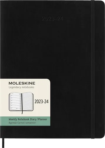 Miniatura 11 de Moleskine Agenda semanal clásica de 18 meses 2023-2024, tapa suave, grande (5 x 8.25 pulgadas), color negro