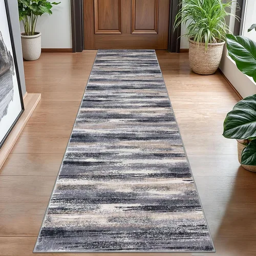 Miniatura 102 de Alfombra de pasillo moderna Lansny 2 x 6 pulgadas, alfombra de cocina lavable verde mostaza multicolor, alfombra antideslizante suave para pasillo