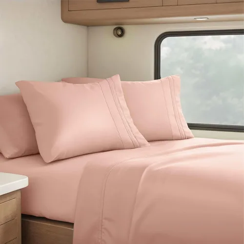Miniatura 98 de Clara Clark - Juego de sábanas King con Flex Top, 6 piezas - Sábanas de lujo para cama King con cabeza dividida, juego de cama súper suave, King