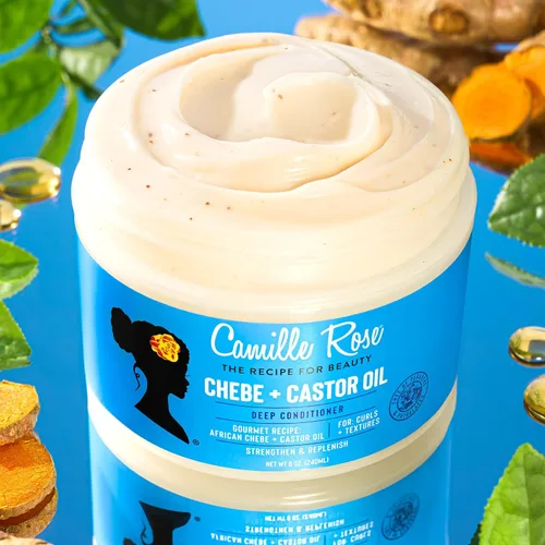 Miniatura 3 de Camille Rose Aceite de ricino negro + acondicionador profundo Chebe para cabello seco y dañado, fortalece y repone la humedad, revitaliza el cabello