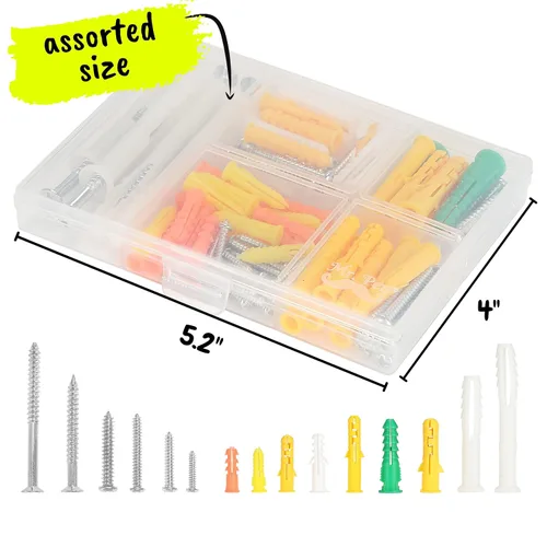 Miniatura 4 de Mr. Pen - Kit surtido de anclajes y tornillos para paneles de yeso, 100 piezas, 50 anclajes de expansión de pared seca de plástico y 50 tornillos