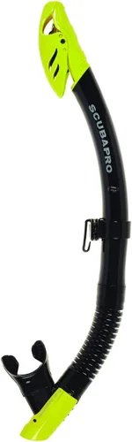 SCUBAPRO Spectra Dry Snorkel con válvula de purga, tubo corrugado inferior flexible, boquilla estilo regulador y clip de conexión rápida,