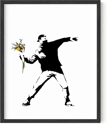 Miniatura 40 de HAUS AND HUES Póster de arte callejero Banksy - Arte pop grafiti - Sin marco 12"x16" Banksy Pulp Fiction