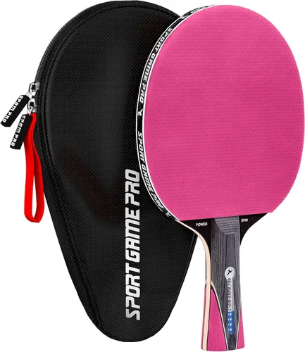 Pala de ping pong con Killer Spin + estuche gratis, raqueta de tenis de mesa profesional para jugadores principiantes y avanzados, mejora tus Rosado