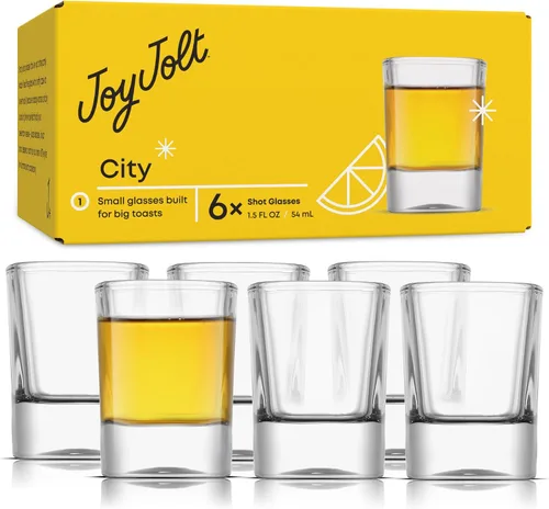 Miniatura 9 de JoyJolt Set de 6 vasos de trago corto de base pesada, vasos de tragos de 2 onzas