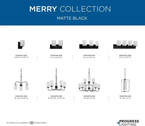 Miniatura 6 de Progress Lighting P300327-031 Merry Bath & Vanity, negro